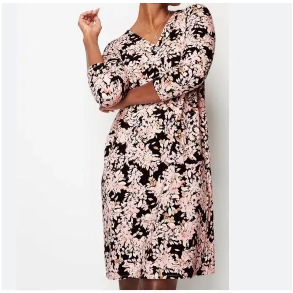 J. Jill Wearever collection double‎ v neck  Long Sleeve Dress- worn about twice